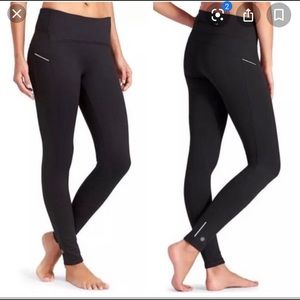 Athleta Power Life Navy Fleece Legging